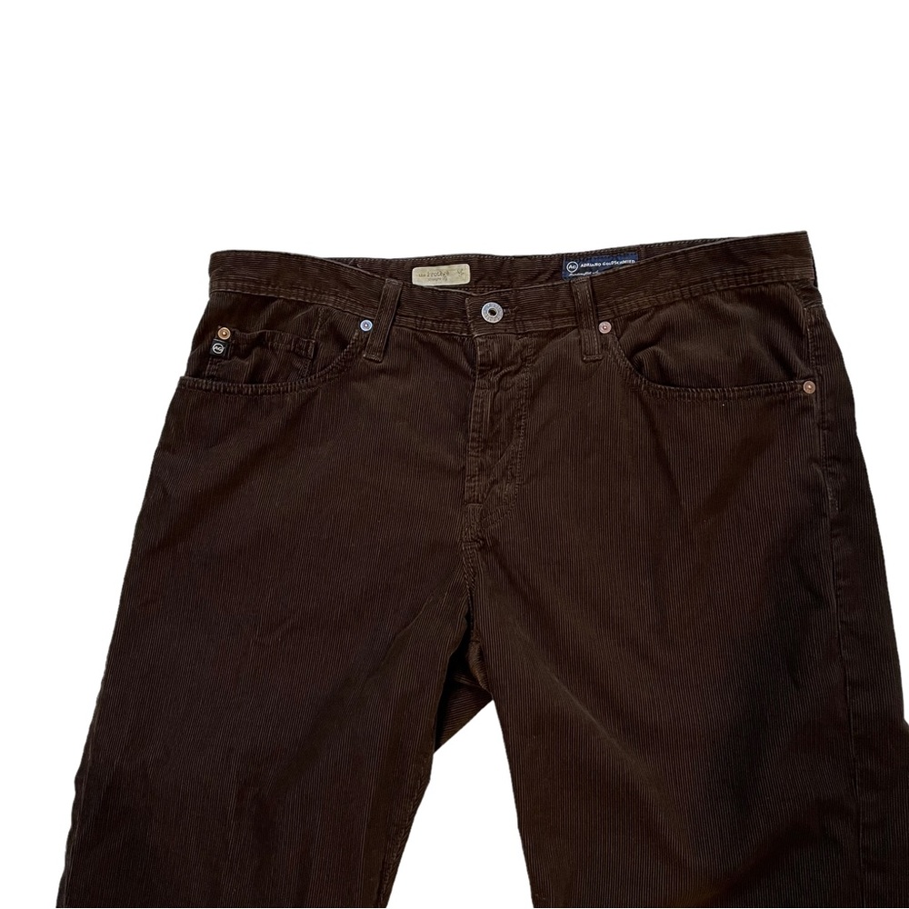 AG Adriana Goldschmied Protege Straight-Leg Brown Corduroy Jeans - Picture 7 of 13